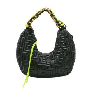 13185 - Balmain Pillow Hobo Bag In Quilted Leather Black Handbag